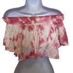 Kiwi & Punch Small Pink Tie Dye Off Shoulder Ruffle Crop Top Beach Boho Coastal Photo 1
