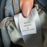 Madewell Cali Demi Boot Jeans Light Solid Wash Raw Flare Hem Size 23 Photo 8