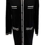 Karl Lagerfeld  Paris Black Cardigan Duster Sweater Old Money Designer Minimalist Photo 0