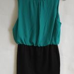 L8ter  8 S Sleeveless Mini Dress in Teal Black Photo 4