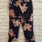 Cynthia Rowley Women’s navy straight leg blue pants with cherry blossoms Size 2 Photo 1