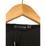 Pretty Little Thing  Dress Shape Black Crepe Eyelet Detail Midi Size 2 Women PLT Photo 7