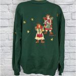 Jerzees Vintage Crewneck Christmas Sweatshirt Size XL Green Puffy Paint Angels Photo 3