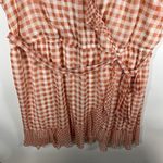 LC Lauren Conrad Fit&flare Dress Orange White Gingham Checkered Ruffle Plus 4X Photo 3