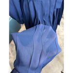 Dress sheer navy lace collar pleated skirt vintage 1980s Blue Size 6 Photo 10