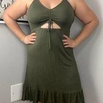 Chelsea 28 Nordstrom Midi Cutout Slip Dress Army Green XXL EUC Photo 0
