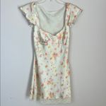 ZARA  FLORAL SATIN SHORT DRESS LACE Size XS Yellow Photo 1