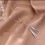 Silver lariat necklace Photo 1