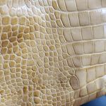 Brighton Ladies Yellow Cream Crocodile Pattern Patent Leather Shoulder Bag Photo 11