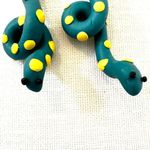 green polymer clay snake earrings Photo 1