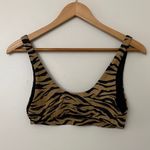 RVCA Top Notch Printed Bralette Bikini Animal Print Size L Black Photo 5