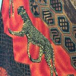 Y2K Safari Print Maxi Dress Red Size 4P Photo 9