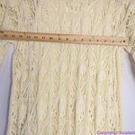 Free People NEW Elton Cream Crochet Knit Long Sleeve Mini Dress, L Photo 8