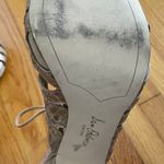 Sam Edelman Essex Beige & Gold Lace Up Leather & Suede High Heel Sandals, size 7.5 Photo 4