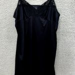 Vassarette Slip Dress Women 38 Black Lace Trim Lingerie Nightgown Y2K Goth Retro Photo 0