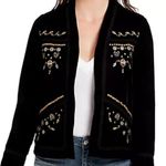 Vintage America Blues Serina Black Embellished Velvet Jacket Size Large Photo 0