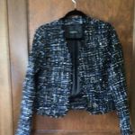 Bagatelle  Navy Silver Metallic Tweed Biker Jacket sz small Photo 5
