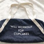Private Party “Will Workout For Cupcakes” Denim Style Duffle Bag Photo 0
