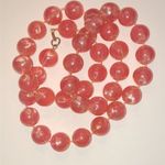 Vintage Pink Swirl Shimmer Iridescent Beads Chunky Beaded Retro Boho Necklace Photo 6