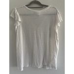 C&C California  Shirt Womens 1XL White Linen Flutter Beachy Coastal Resort Photo 1