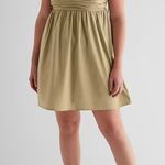 EXPRESS Square Neck Ruched Mini Babydoll Dress Photo 0