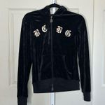 BCBGMAXAZRIA  Velour Velvet Crown print sequins y2k hoodie size medium Photo 2