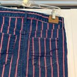 American Eagle  Red Stripe High Rise‎ Denim Mini Skirt Size 4 Photo 4