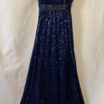 La Femme Navy Blue Sequin Gown Size 0 Prom Ball Gala QuinCeara Homecoming 103544 Photo 0
