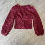 Yumi Kim  Caitlyn Shirt Womens Small Button Up Lace Top Burgundy Wine Red Photo 11