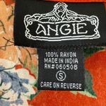 Angie orange floral beach boho drape open kimono arm holes oversized cardigan SZ Photo 6