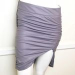 Patrizia Pepe Mini Skirt size XS Ruched Faux Leather Lavender NWT Y2k Photo 1