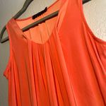 The Limited  Y2K Orange Tank Top Vest with V-Neck Pleat Detail SZ M Ribbed Silk Photo 3