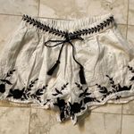 ZARA TRF Embroidered Eyelet Shorts Photo 0