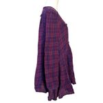 Free People Grunge 90s Whistle While You Work Plaid Button Down Tunic Top Medium Photo 3