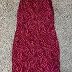 Forever 21  pink swirly wavy groovy bodycon dress size large Photo 0