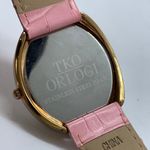 TKO ORLOGI 40mm large case rose gold tone white dial pink leather band runs Photo 5