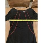 David Meister  Black red stitch detail Knee Length sheath Dress 3/4 Sleeves  10 Photo 7