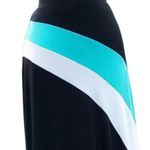 Cache Stretch Color Block Lined Skirt Black White Teal New NWT $118 Matte Jersey Photo 2