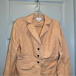 Loft Peach Orange Cotton Button Front Jacket size 4 Photo 3