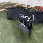 Very J  Ruffle Tunic Top Dress Sz L Green Paisley Boho Cottage 70s Festival Retro Photo 3