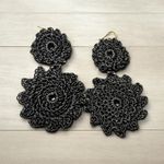 Roberta Roller Rabbit ROLLER RABBIT Macrame Earring Black Hook Crochet Boho Casual NEW Photo 0