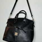 Dooney & Bourke Black Pebble Grain Double Pocket Satchel Zipper Shoulder Handbag Photo 3