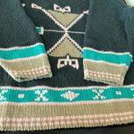 Camp Beverly Hills Canteen Vintage pullover sweater, geometric intarsia, size S Gray Photo 8