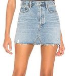 AGOLDE Revolve Denim High Waisted Distressed Mini Skirt Size 24 Photo 1
