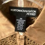 Norton Mcnaughton  Tan Lace Button-Up Blouse petite medium Photo 2