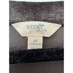 Terra & Sky Terra Sky Dark Gray Velvet Pullover Tiered Midi Dress Women’s Size 2X Photo 6