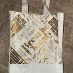 Lululemon  athletica White and Gold Graphic Tote Photo 0