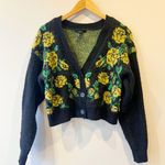 Forever 21 Black & Yellow Floral Cardigan Photo 1
