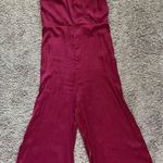 Parker  Boudoir Culotte Jumpsuit Ruffles Wide Leg Dots Cranberry Red Size Medium Photo 0