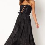 Petal and Pup  Mila Black Strapless Dress with Bow & Cutout Detail Photo 0